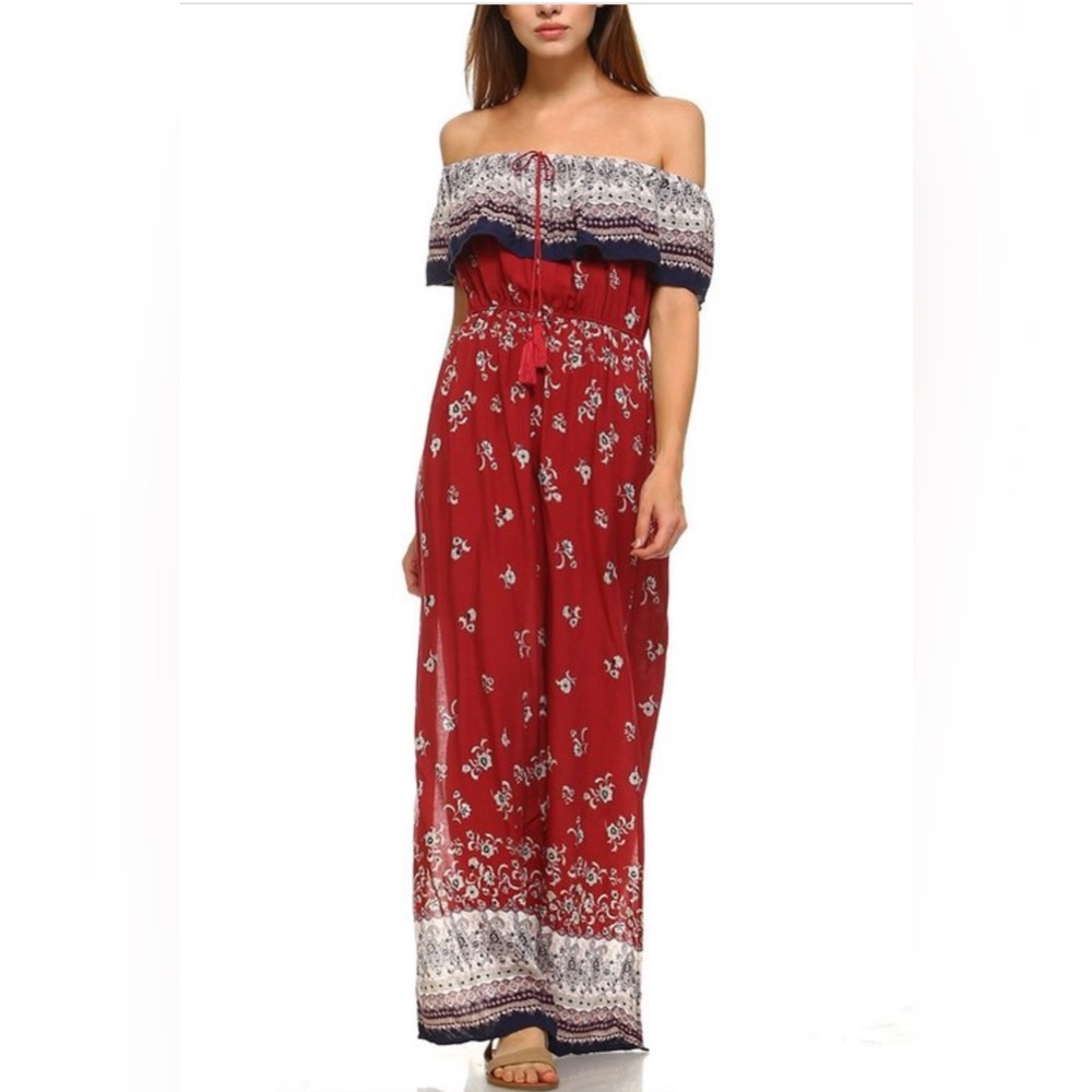 Iris women’s boho inspired Medium of the shoulder Maxi dress